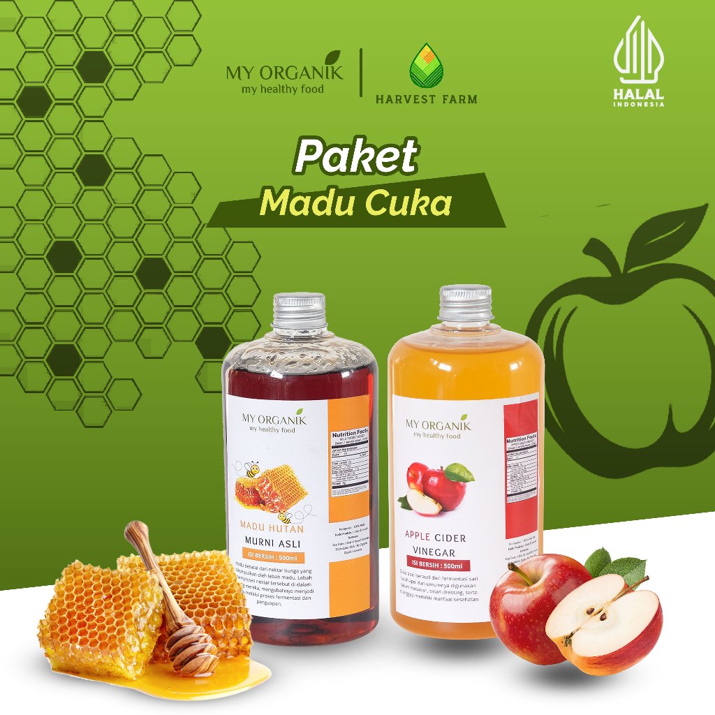 

My Organik Paket Cuka apel 500ml Madu 500ml Minuman Diet dan Kesehatan