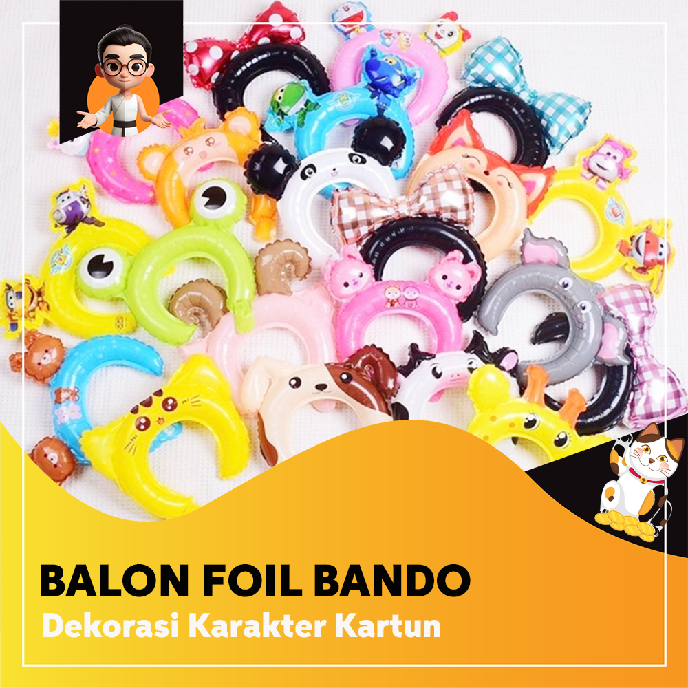 BALON BANDO KARAKTER KARTUN DISNEY | BALON KEPALA HEWAN | Balon Bando Ultah - Topi Ulang Tahun Viral