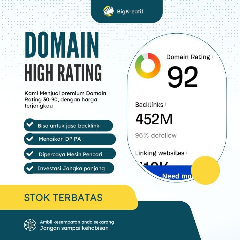 Jual Domain Expired Berkualitas Rating (DR 90++)