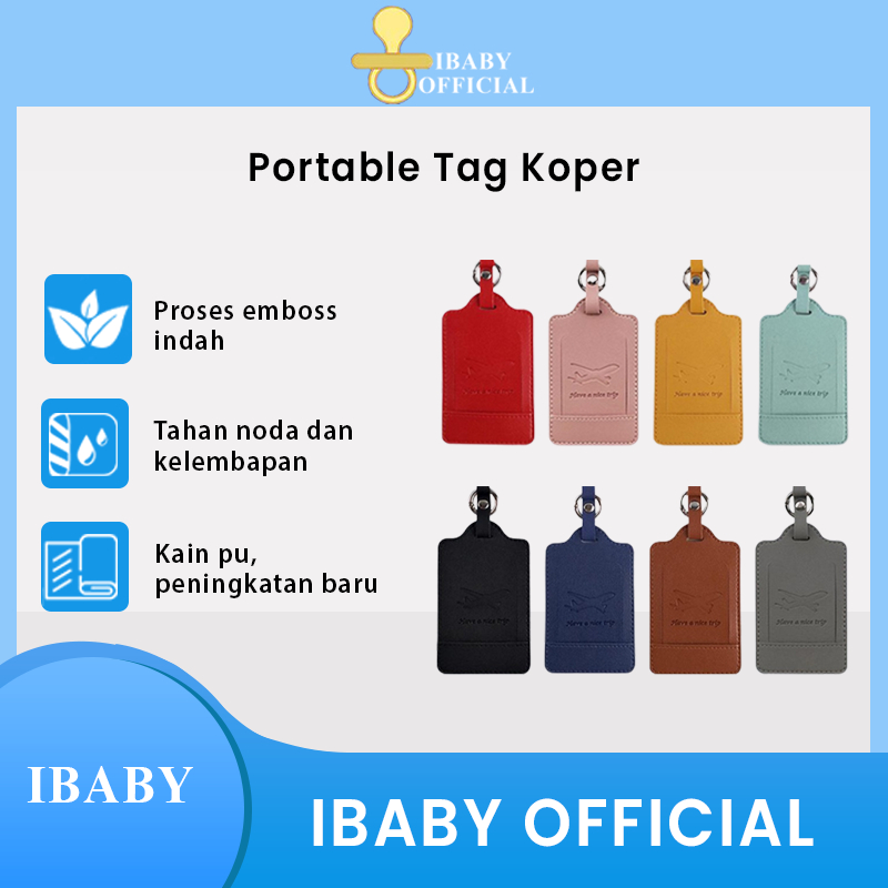 Luggage Tag Bag, Label koper tas LuggageTag Gantungan Koper untuk Travel Bag Portable PU Kulit Bagas