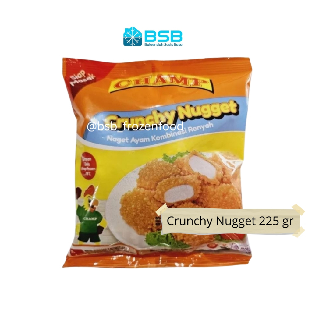 

CHAMP Crunchy Chicken Nugget / Naget Ayam Crispy Ekstra Crumble 225 gr dan 450 gr