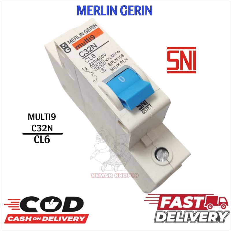 MCB MG Merlin Gerin Biru Multi9 6A, Ampere/MCB LISTRIK MULTY MERLIN GERIN/NCB Merlin standar PLN SNI