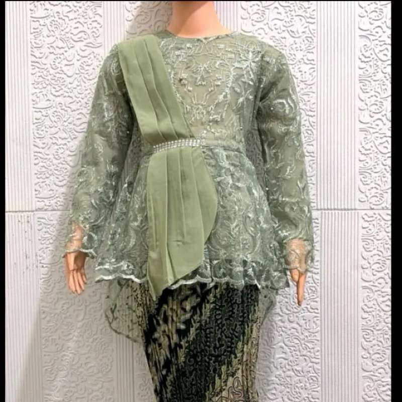 Mks-Set dan atasan kebaya anak selendang rok Plisket UMUR 5-13 Tahun KEBAYA ANAK KEBAYA WISUDA ANAK/