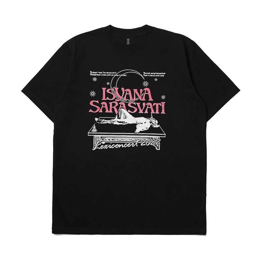 T-shirt Band Isyana Sarasvati Lexiconcert Semarang City Tour KAOS HITAM