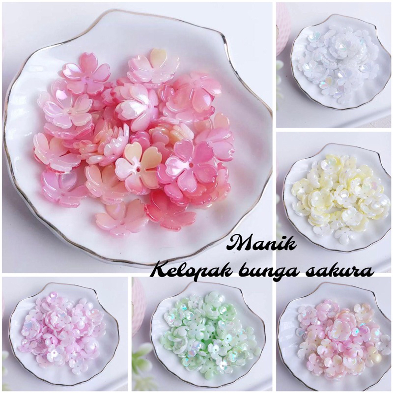 (15 gr) Kelopak Bunga Sakura Manik Kelopak Bunga Warna