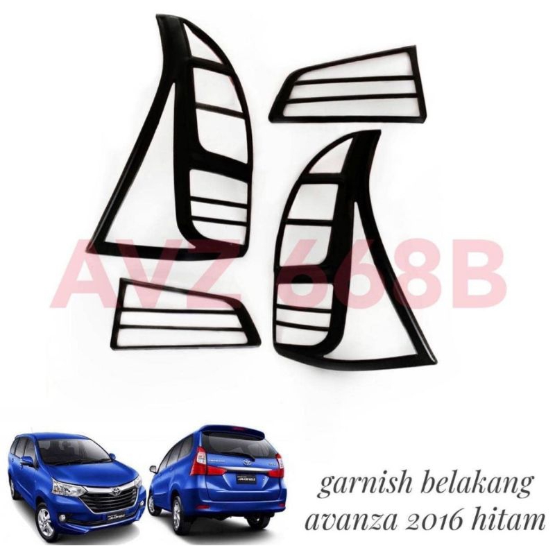 GARNISH GARNIS LIS LIST LAMPU BELAKANG BLK STOPLAMP STOP MOBIL GRAND NEW AVANZA XENIA 2016 HITAM DOF