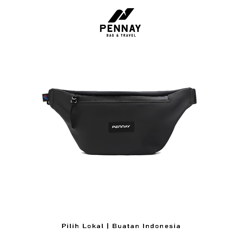 Pennay Man Yuzo - Waistbag Pria Waterproof, Tas Selempang Unisex Stylish & Bahan Premium Hitam