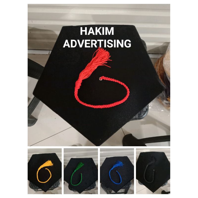 Topi toga wisuda bludru topi senat topi guru besar ready stock