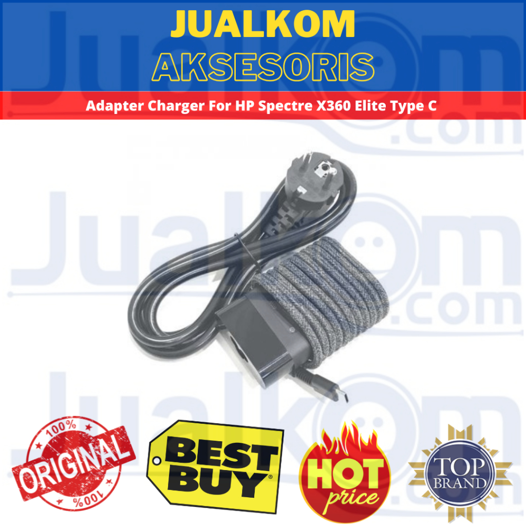 Adapter Charger 65W For HP Spectre X360 Elite type C USB-C second