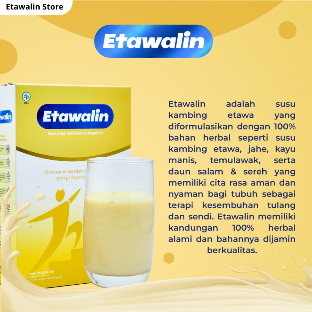 

Bakaranandia - Etawalin Susu Etawa Herbal 3 Box - Untuk Nyeri Sendi & Kesehatan Sendi