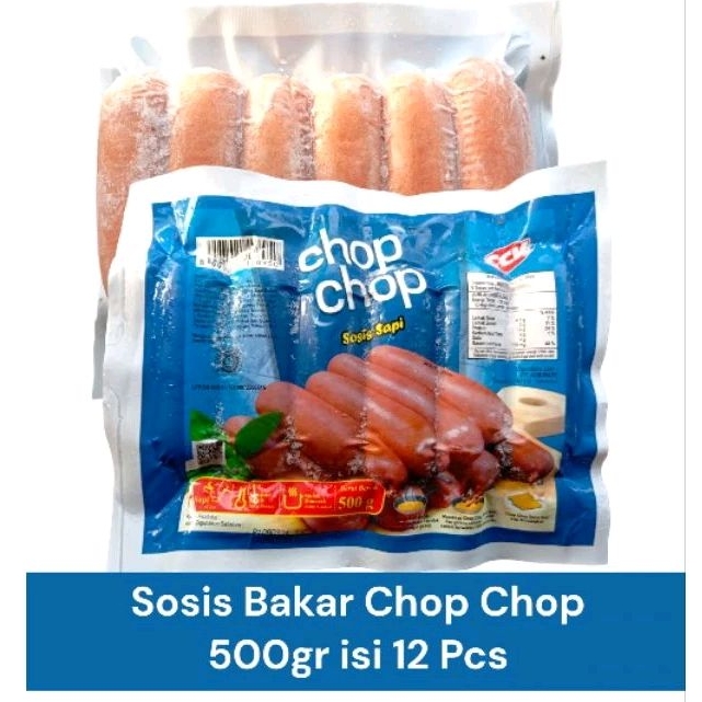 

sosis bakar chop chop biru 500gr isi 10 pcs / 12 pcs (Random Tergantung stok yg ada)