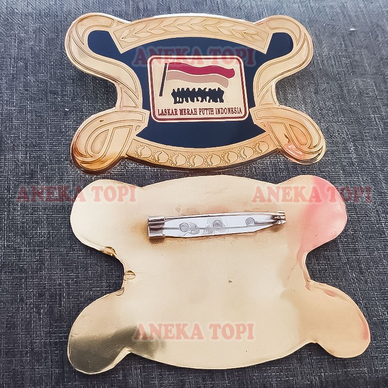 Emblem Logo Laskar  Merah Putih Indonesia Emblem Pin LMPI Biru - Aneka Topi