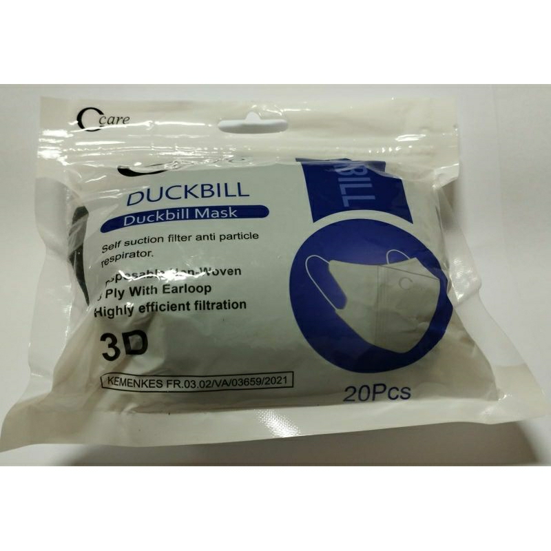 MASKER C CARE DUCKBILL HITAM ISI 20