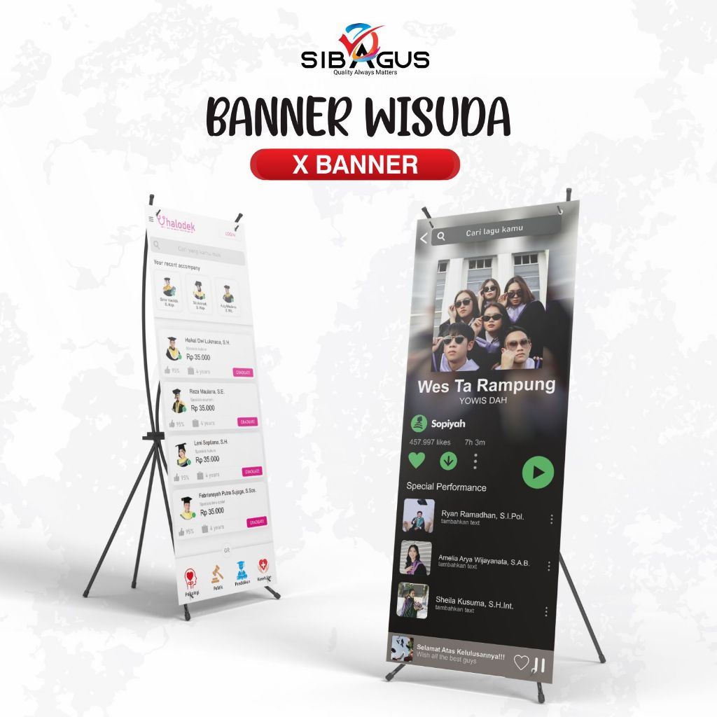 X Banner Wisuda | Standing Banner Wisuda |  Banner Sidang | Banner Wisuda Custom