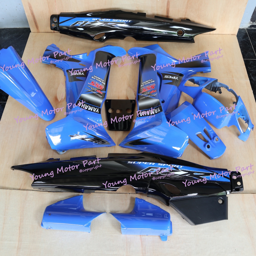 Cover Bodi Full Set Body Fizr Fiz R Super Sport Biru Hitam