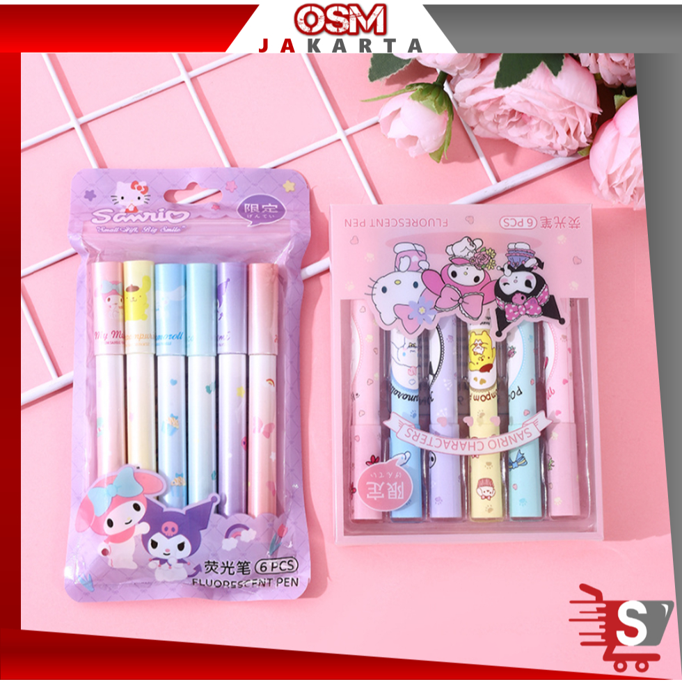 

OSM JKT S6347 Set Highlighter Warna Warni / 6 PCS Stabilo Motif Karakter / Highlighter Pen Warna Pastel / Stabilo Pastel Karakter