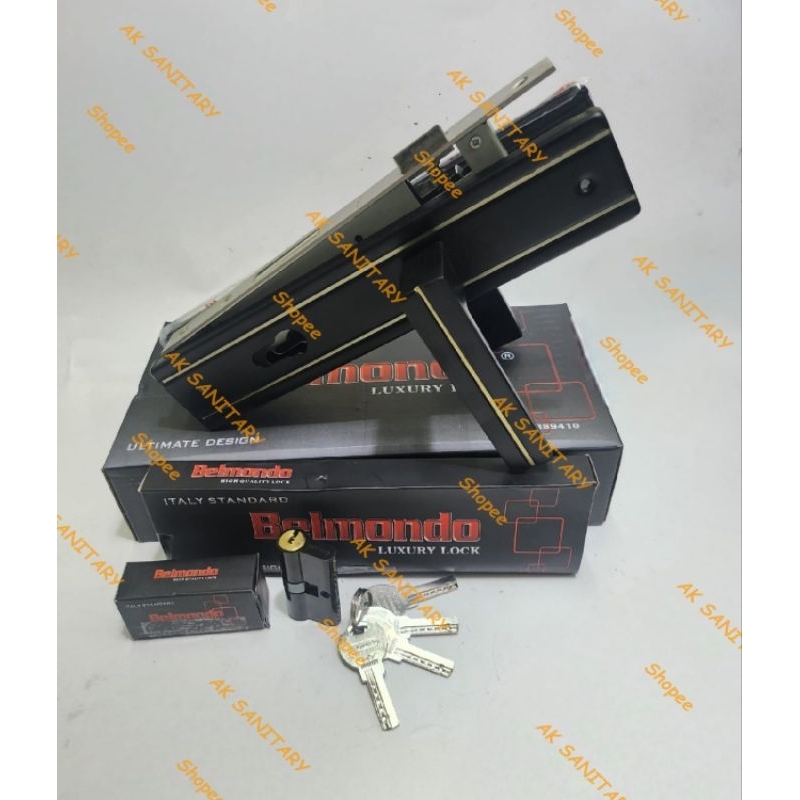 Kunci Pintu Rumah Besar BELMONDO Premium - Handle Kunci Pintu Besar - HITAM