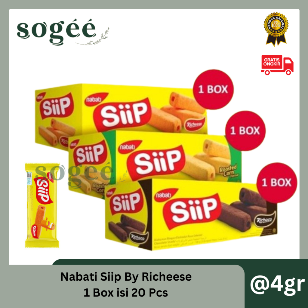 

Sogee ☘️ Nabati SiiP 1 Box/ 20 Pcs - Coklat/Keju/Jagung Bakar