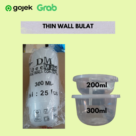 Thinwall Bowl Mangkok Bulat Cup Plastik 300ml