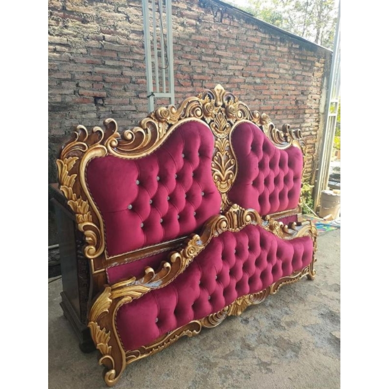 Dipan ukir jati mewah tempat tidur ranjang kayu jati