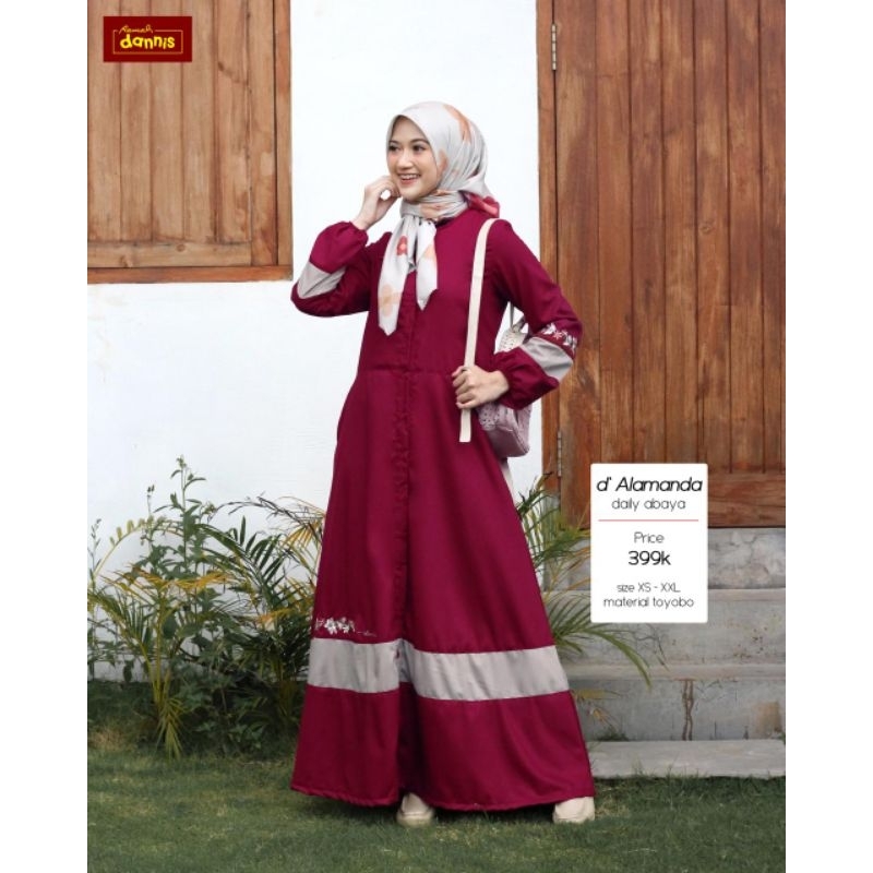 SIZE M, L, XL PROMO ABAYA DEWASA D'DAILY ALAMANDA BY RUMAH DANNIS / SALE DANNIS / ABAYA DANNIS / GAM