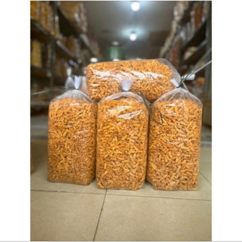 

1 BALL MAKARONI SPIRAL ULIR UK. 2KG RENYAH GURIH TIDAK KERAS