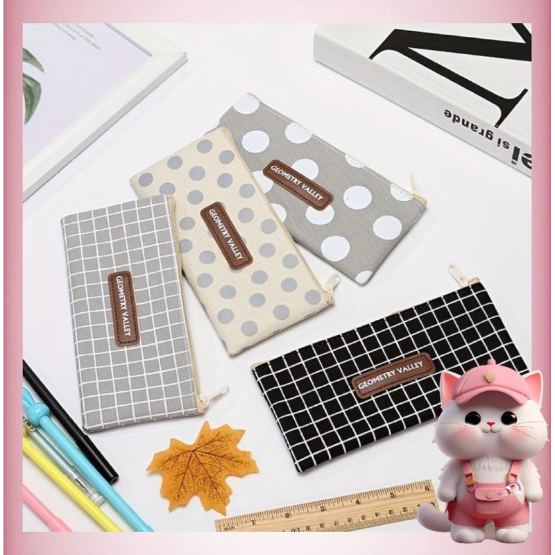 

N160 Kotak Pensil Geometry Valley / Pencil Case Geometry Valley / Tempat Pensil Pulpen untuk Kantor Sekolah