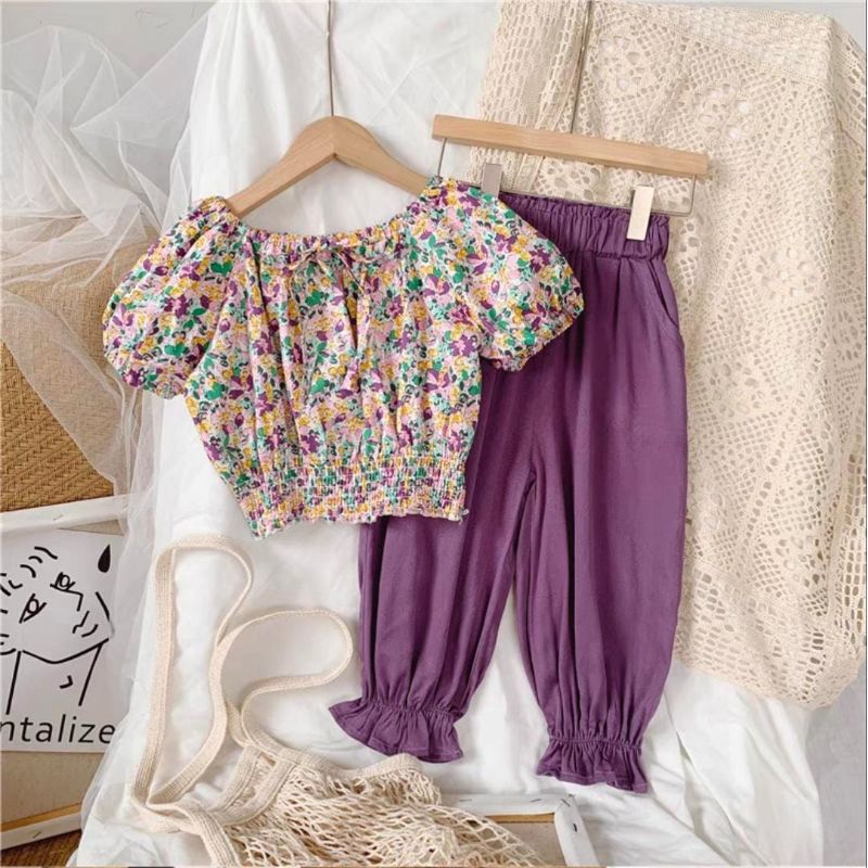 754624 setcel smoke flowery Lilac size 90.110.120 estimasi 2,4,5 tahun