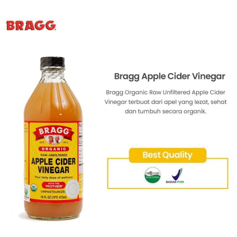 

Bragg Organic Raw Unfiltered Apple Cider Vinegar (Cuka Apel) - 473 ml