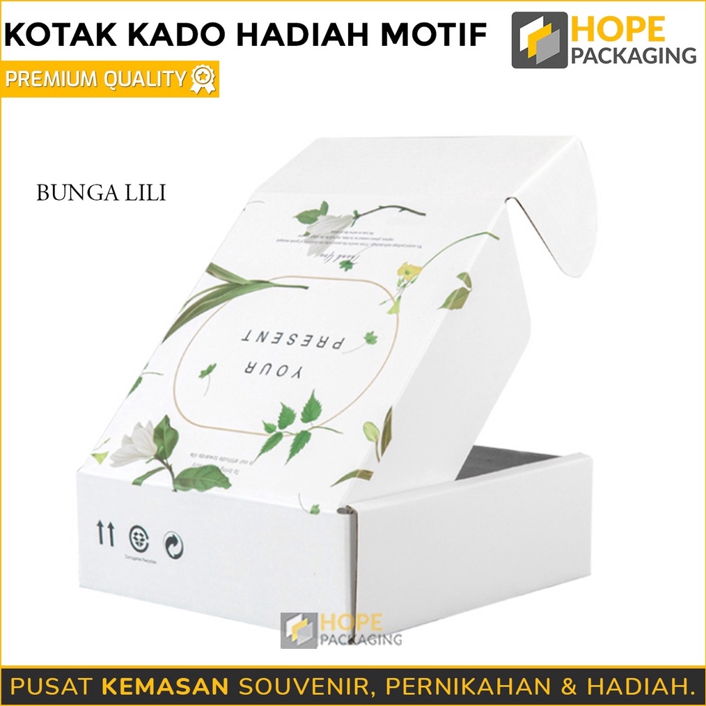 

FASH SALE Kotak Kado Hadiah Motif Bunga Lili Size S M L Kotak Bingkisan Kado Box Baju Box Hampers