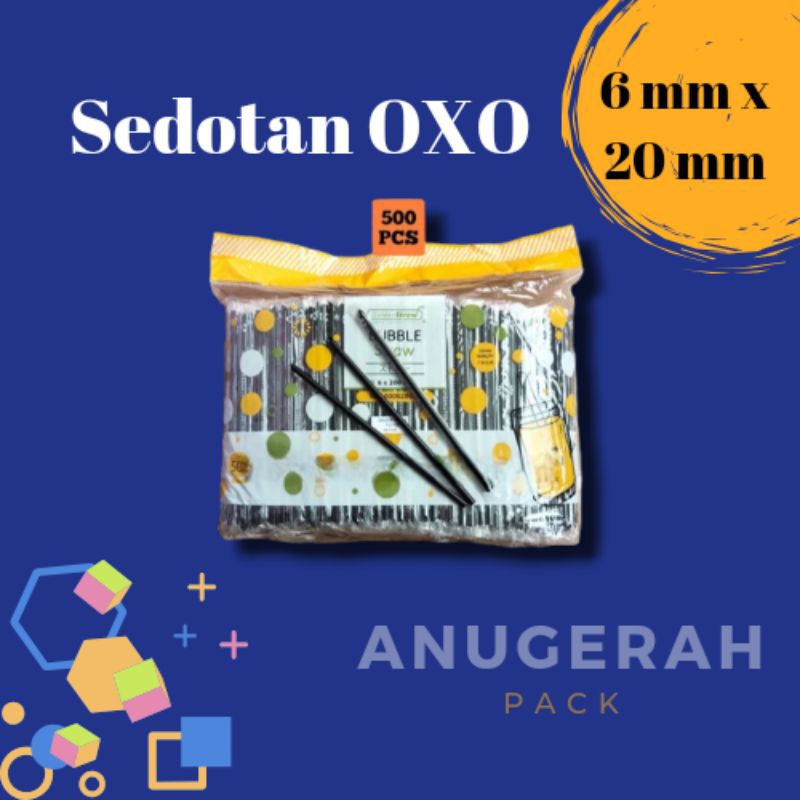 Sedotan Hitam Lancip 6mm Steril OXO / Sedotan Plastik Steril / Sedotan OXO