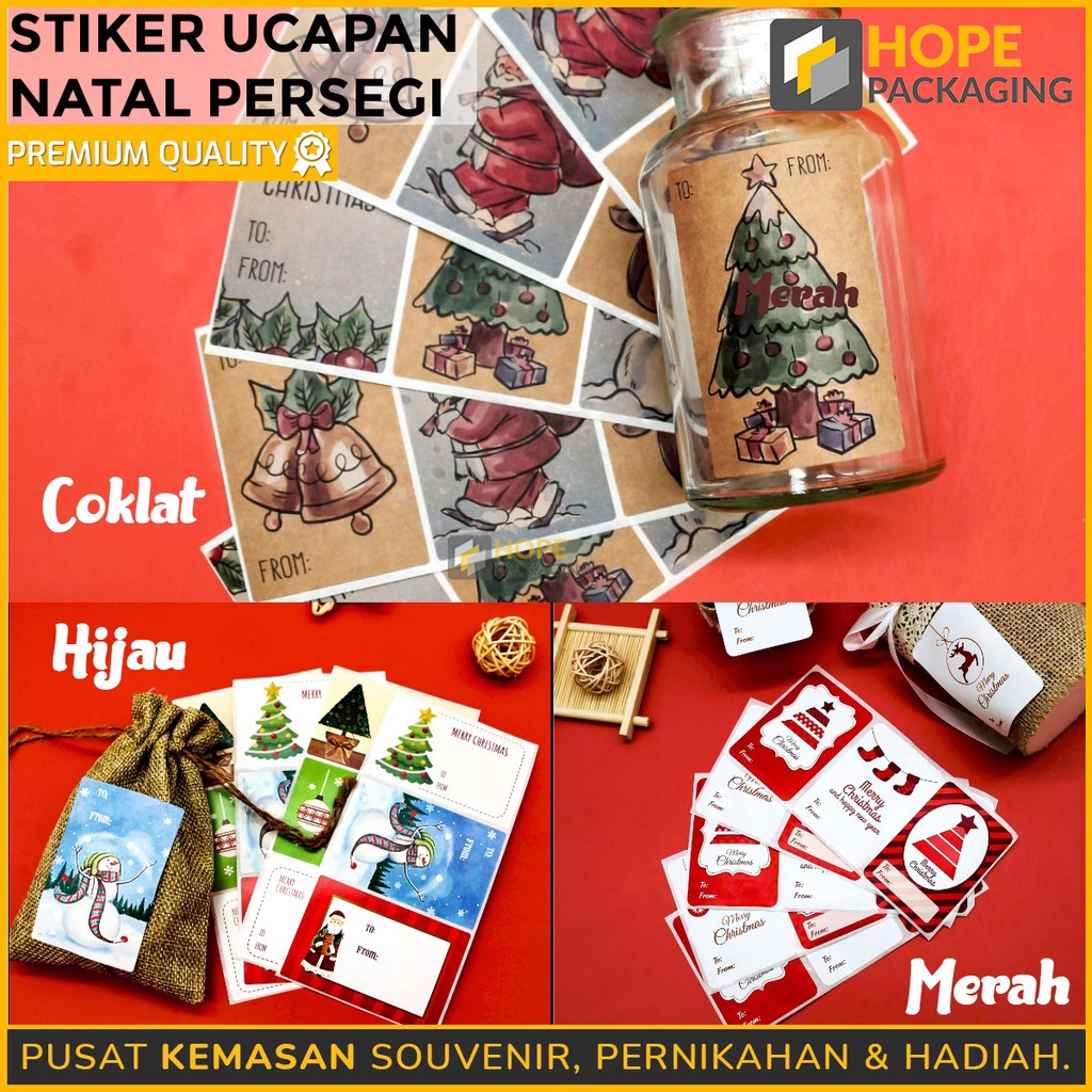 

GOGO ORDER Stiker Kertas Kraft Handmade Motif Natal Persegi Untuk Dekorasi Souvenir Kotak Hampers