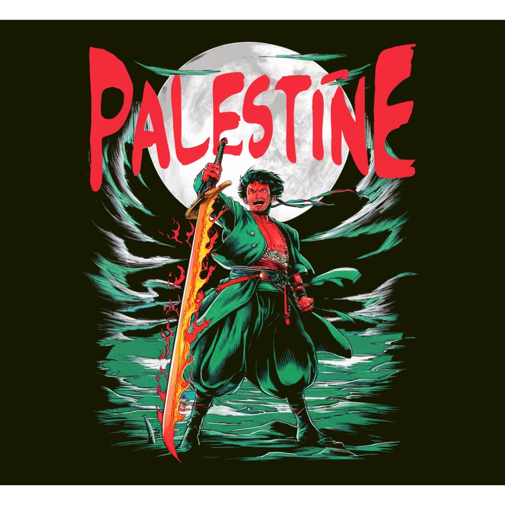 PALESTINE WARRIOR Sablon Setrika/Sablon DTF Printing Siap Press Kaos/Sweatshirt/Crewneck/Hoodie/Tote