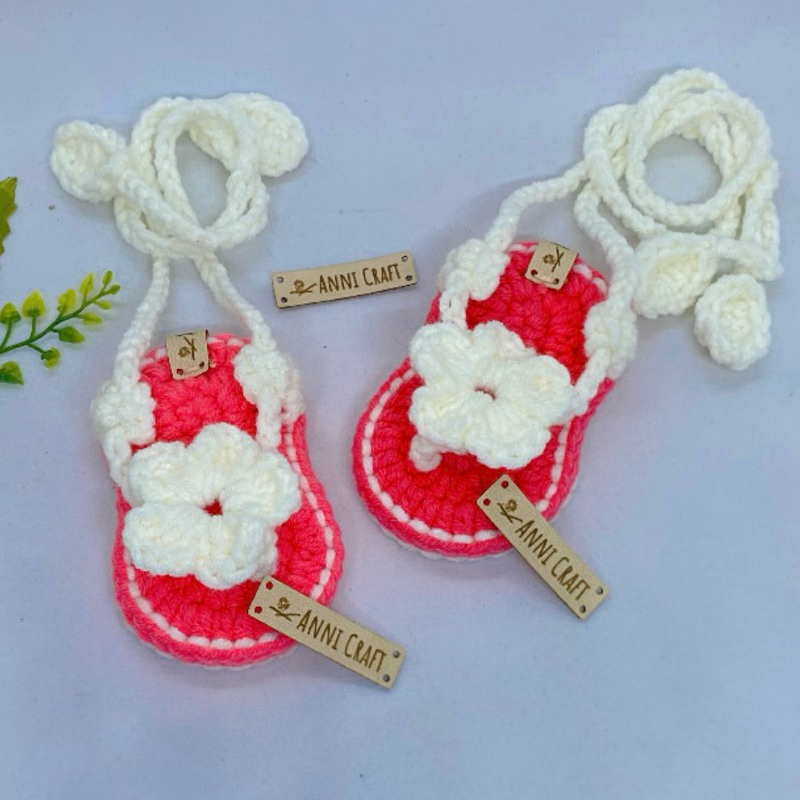 Sandal Bayi Rajut Flower Lace