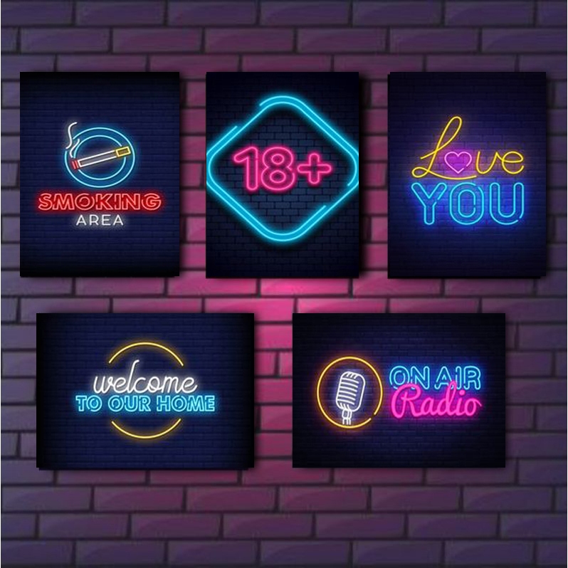 Hiasan Dinding Poster Neon aesthetic 20x30 dekorasi kamar pria estetika