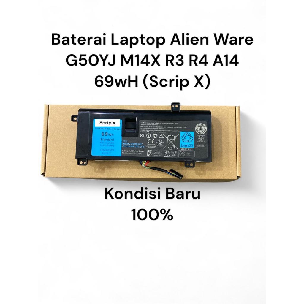 baterai laptop alienware m14x r3 r4 a14 69wh G50YJ