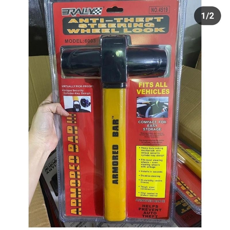 Kunci setir mobil model T kapak pengaman setir mobil armored bar kunci setir mobil