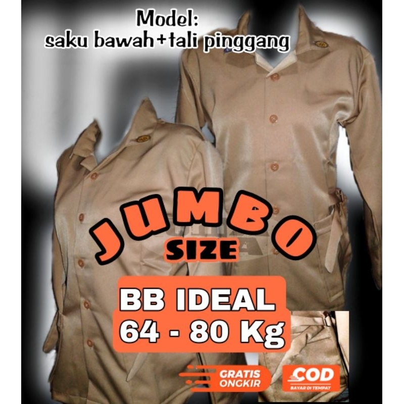 BAJU PRAMUKA PEREMPUAN JUMBO BIG SIZE, Seragam Sekolah SMP SMA