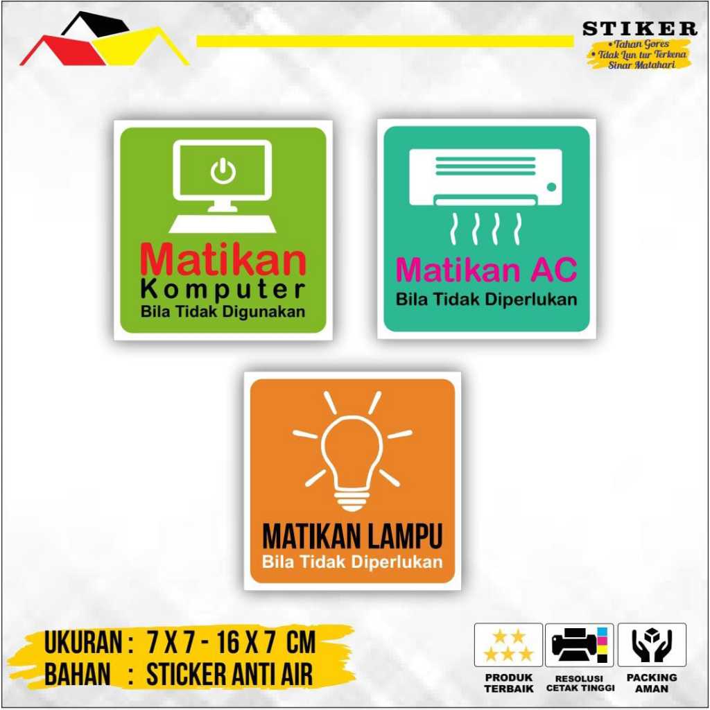 

Stiker Hemat Energi / Stiker Hemat Listrik / Stiker Matikan Lampu / Stiker Rumah Tangga