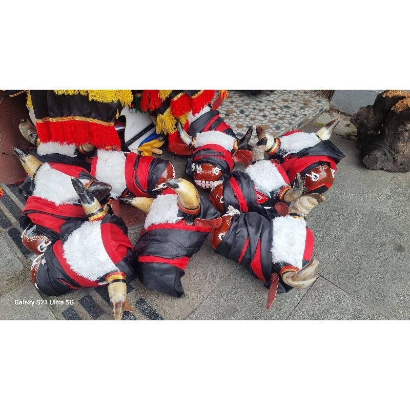 bantengan sungu sapi asli/mainan anak bantengan kayu BANTENGAN MURAH TANDUK ASLI (Tanduk Sapi Asli)