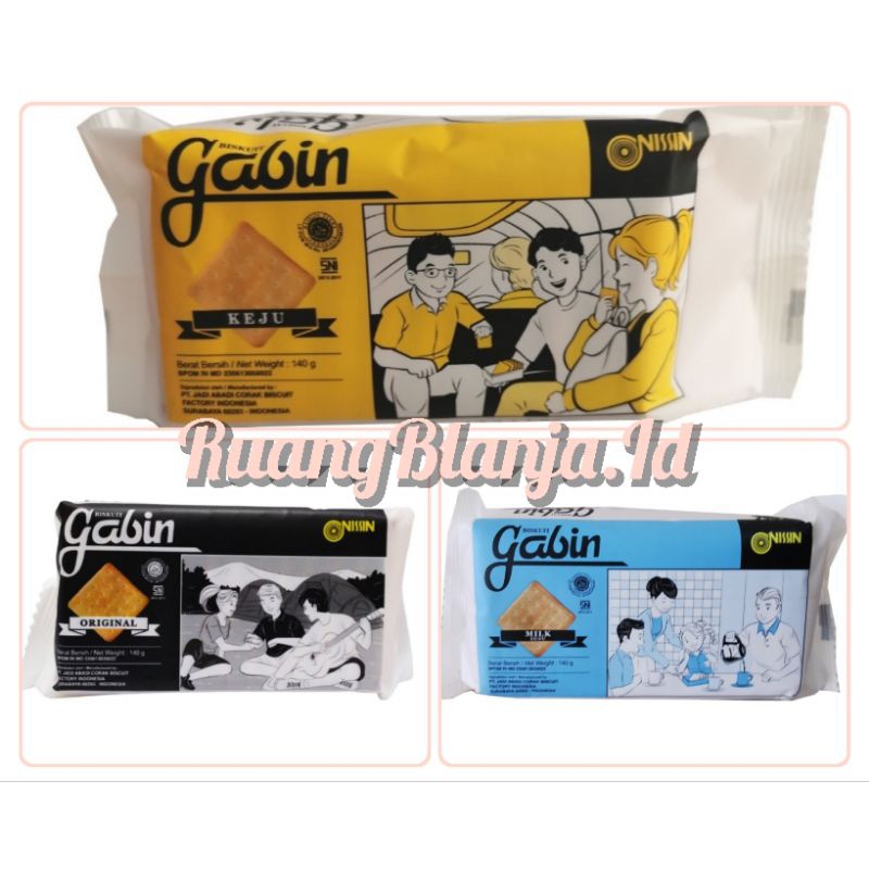 

NISSIN Biskuit Gabin Rasa Keju - original - susu 140GR