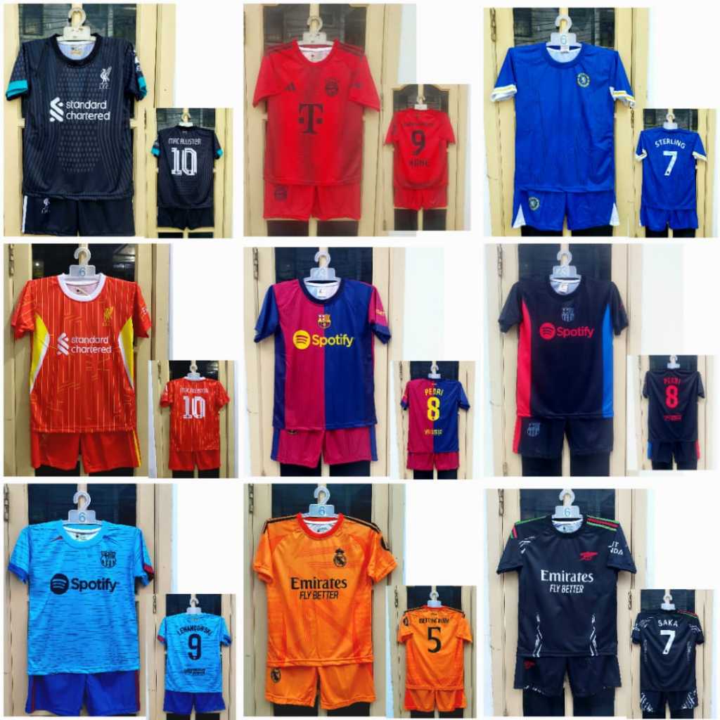 SETELAN BAJU BOLA ANAK /JERSEY BAJAU KAOS BOLA LIVERPOOL