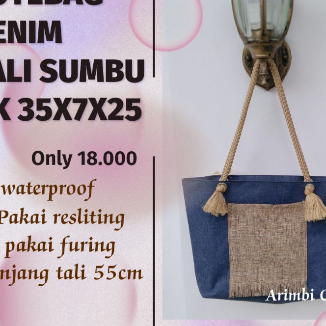 KP8 TOTEBAG DENIM TALI SUMBU TOTEBAG WATERPROOF TALI SUMBU TOTEBAG JOGJA