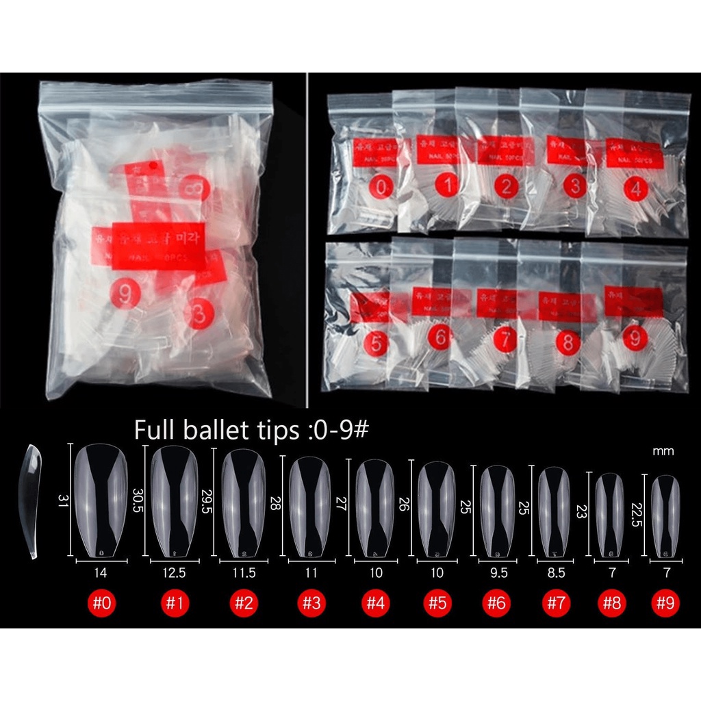 HOT Kuku palsu plastik kuku palsu bening polos tangan toe kaki ABS 5 pcs