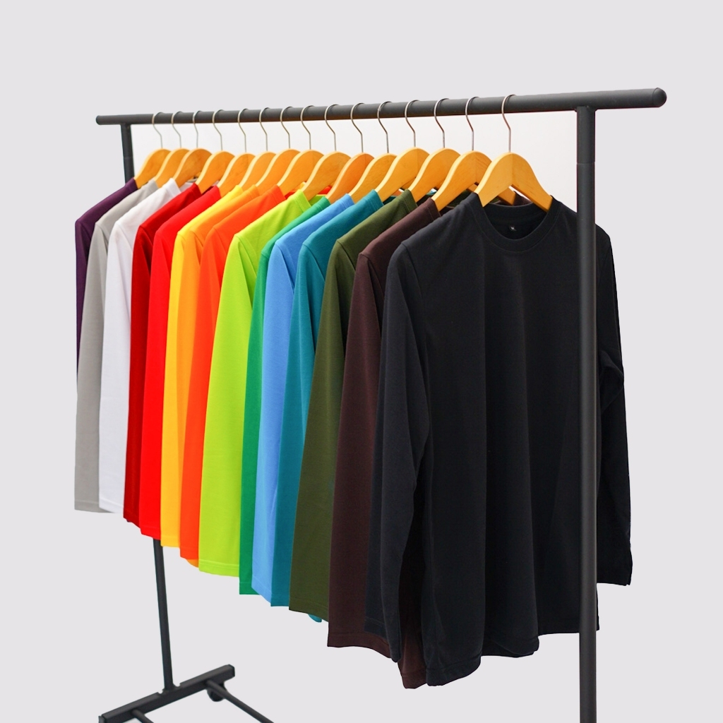 Kaos Polos Lengan Panjang Pria dan Wanita Leher O-Neck 30s