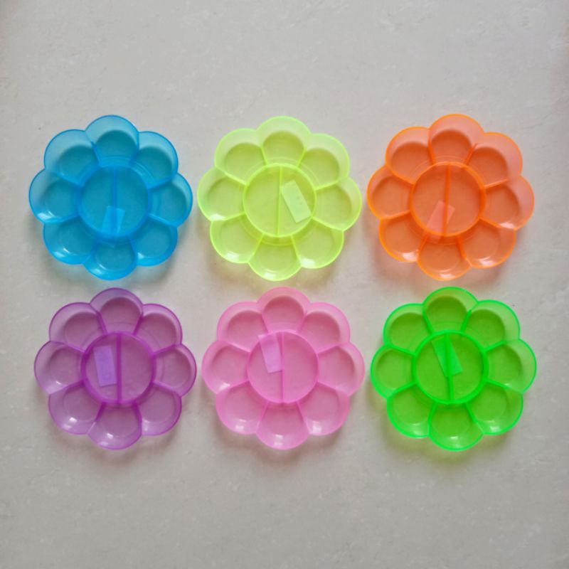 

[ ECER MURAH ] Palet Kembang Tempat Cat Air Transparant - Jenia