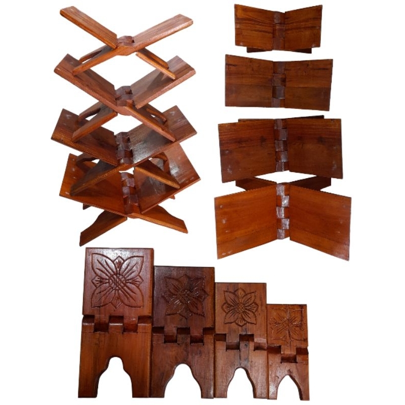 Rekal Al Quran - Tempat Al Quran - Dudukan Al Quran - Tatakan Al Quran - Rekhal Kayu - Lekar Al Qura