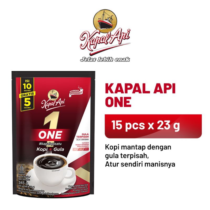 

Kapal Api One — Kopi dengan Gula terpisah 15 × 23gr