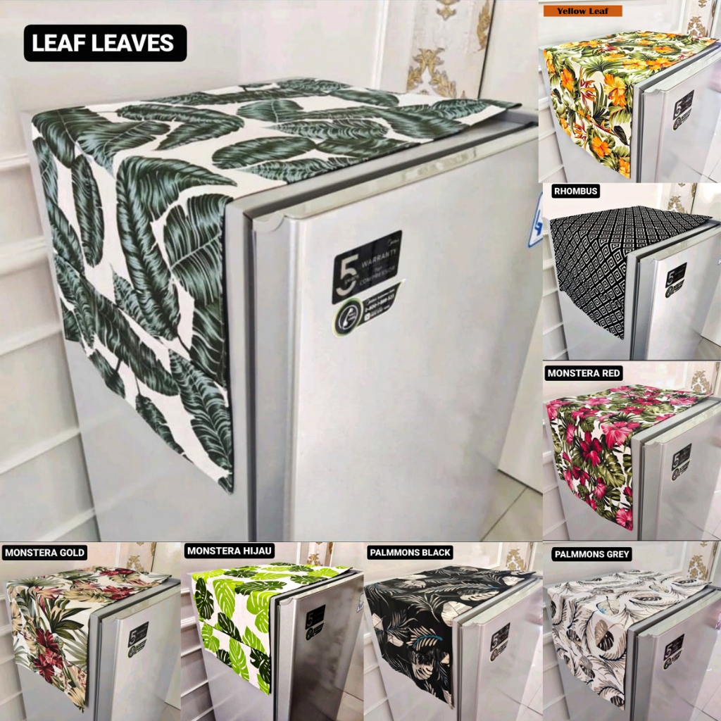 Taplak Kulkas Atau Tutup Kulkas Lemari es 1 Pintu dan 2 Pintu Bahan Kain Kanvas Tebal Aneka Motif