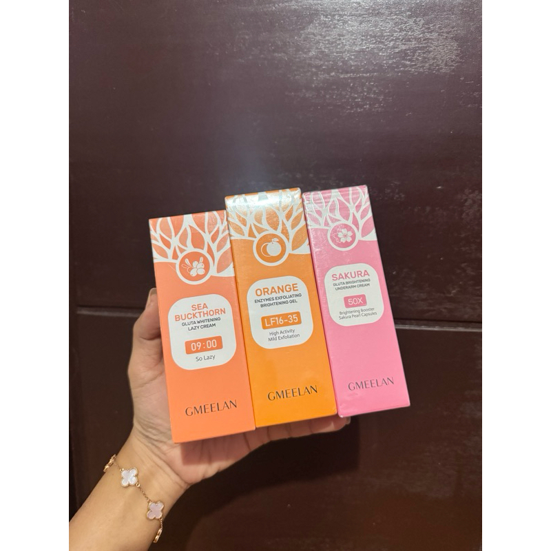 GMEELAN Orange Exfoliating Brightening Gel/Sea Buckthorn Gluta Whitening Lazy Cream/Sakura Gluta Bri